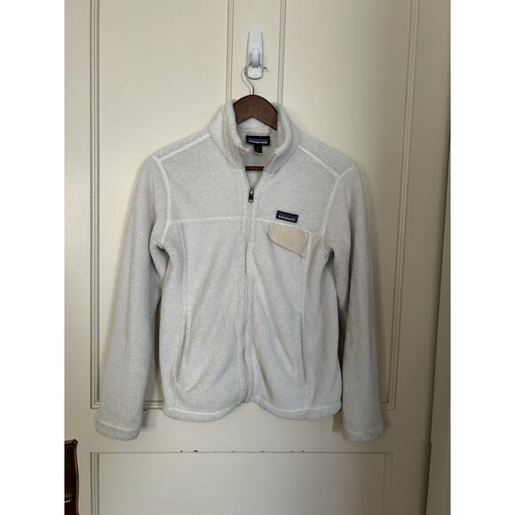 Patagonia Full Zip Fleece Jacket Womens Size Small White Outdoor Warm Comfort - Picture 1 of 9